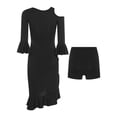 thumbnail image 5 of Haitryli Women Latin Dance Dress with Short Tango Stage Performance Practice Skirt Salsa Cha Cha Dance Outfit Black L, 5 of 5