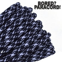 Bored Paracord Brand 550 lb Type III Paracord - Black and White Camo 100 Feet
