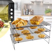 3 Tier Cooling Rack, iPstyle Stackable Baking Rack Shelf, Kitchen Cookie Cooling Baking Supplies