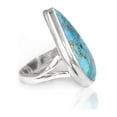 thumbnail image 3 of YoTreasure 14x27 mm Pear Shape Blue Copper Turquoise Ring 925 Sterling Silver Gemstone Jewelry, 3 of 6