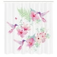 thumbnail image 3 of Ambesonne Hummingbirds Shower Curtain, Flowers Wild Nature, 69"Wx75"L, Pale Green and Pale Pink, 3 of 5