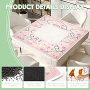 American Mahjong Mat with Rules, 31 Square Non-Slip Rubber Table Cover, Silent Noise-Reducing Gaming Mat for Mahjong, Card Games, Dominoes, Easy Storage Roll-Up Design