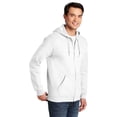 thumbnail image 3 of Gildan Heavy Blend Full-Zip Hooded Sweatshirt, Soft 50/50 Fleece Hoodie for Everyday Comfort, White, S, 3 of 5
