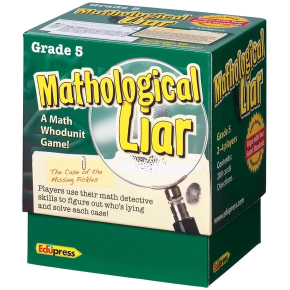 Juego Mathological Liar Edupress de grado 5 con 50 misterios matemáticos