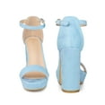 thumbnail image 5 of Perphy Platform Ankle Strap Open Toe Block Heel Sandals for Women Sky Blue 7, 5 of 6
