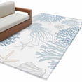 thumbnail image 6 of Light Blue Coastal Area Rug 3x5 Washable Rug Non Slip Coral Jellyfish Starfish Ocean Nautical Large Area Rug Indoor Floor Carpet for Entryway Bedroom Kitchen Living Room Home Office Dining Room, 6 of 8
