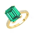 thumbnail image 2 of Gold Over Sterling Silver with Emerald and White Topaz Solitaire Ring, 2 of 3