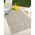thumbnail image 2 of Unique Loom Outdoor Safari Collection Area Rug - Tsavo (4' 1" x 6' 1" Rectangle Gray/Ivory), 2 of 10