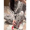 thumbnail image 1 of Pyjamas Printemps et Automne 2024 pour Femmes, Col Rond Ample, Mignon Hello Kitty, service à Domicile, Manches Longues, Pantalon, Ensemble Deux Pièces, Vente en Gros tzw, 1 of 7