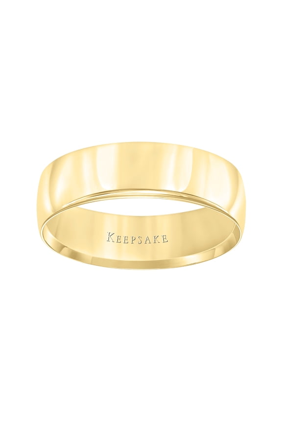 10kt Yellow Gold 6mm Polished Wedding Band for Men and Women