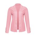 thumbnail image 2 of MORTTIC Women's Solid Color Open Front Blazer - Casual Long Sleeve Knit Blazer for Office & Work, Stretch Comfort Fit, 2 of 4