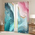 thumbnail image 2 of Marble 30%-50% Blackout Curtains Adults Stone Pattern Curtains & Drapes Marbling Fluid Texture Curtains 38"Wx54"L 2 Panels Watercolor Abstract Art Window Treatments,Blue And Pink, 2 of 6