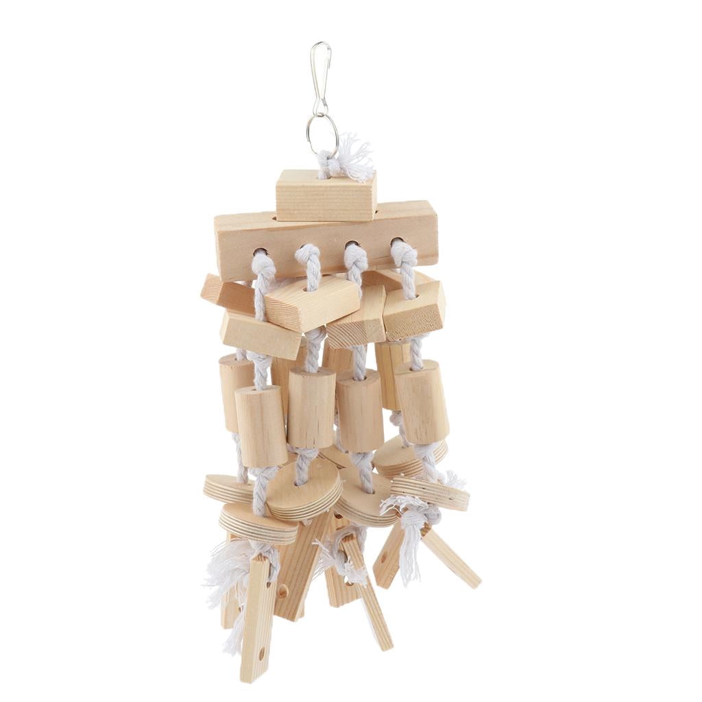 Bvdfgk Bird parrot chew toy wood blocks chew toy for medium sized Wooden