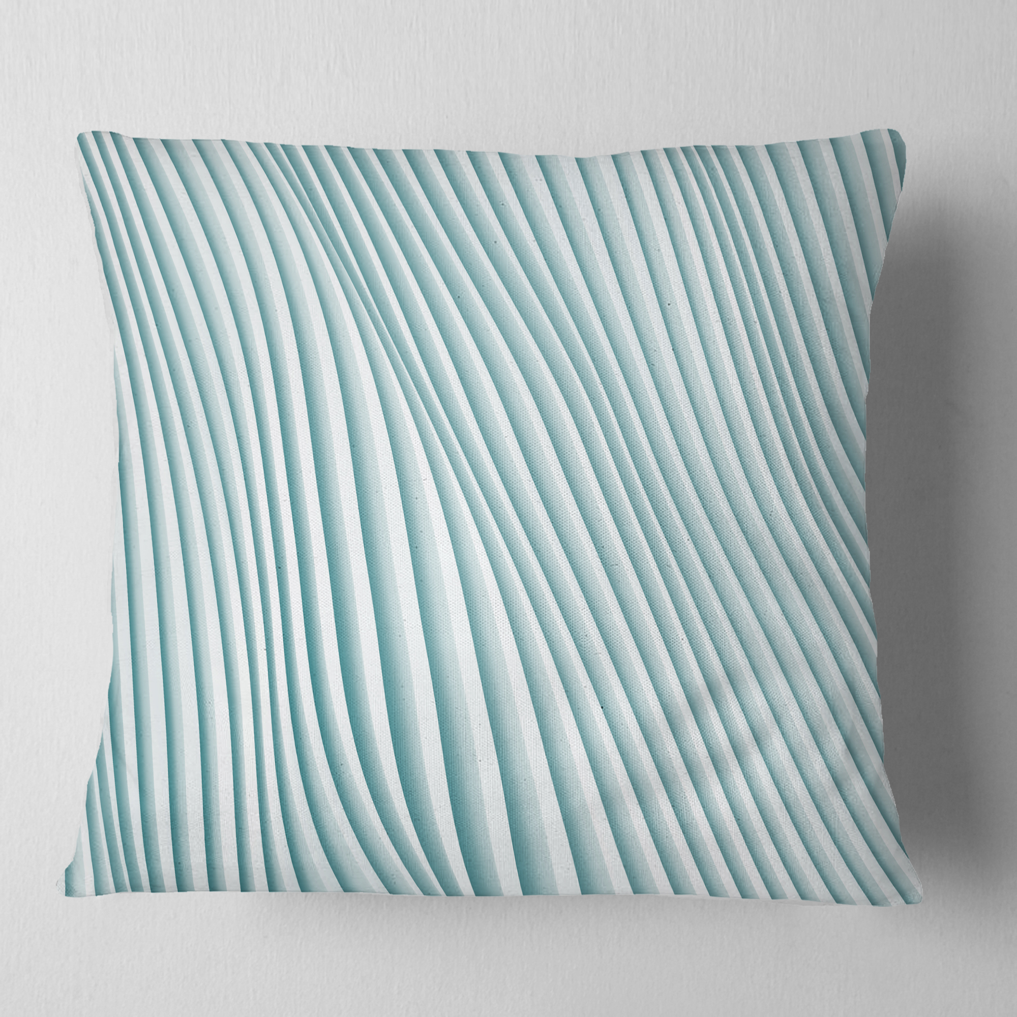Designart Fractal Small Blue 3D Waves - Contemporary Throw Pillow - 18x18