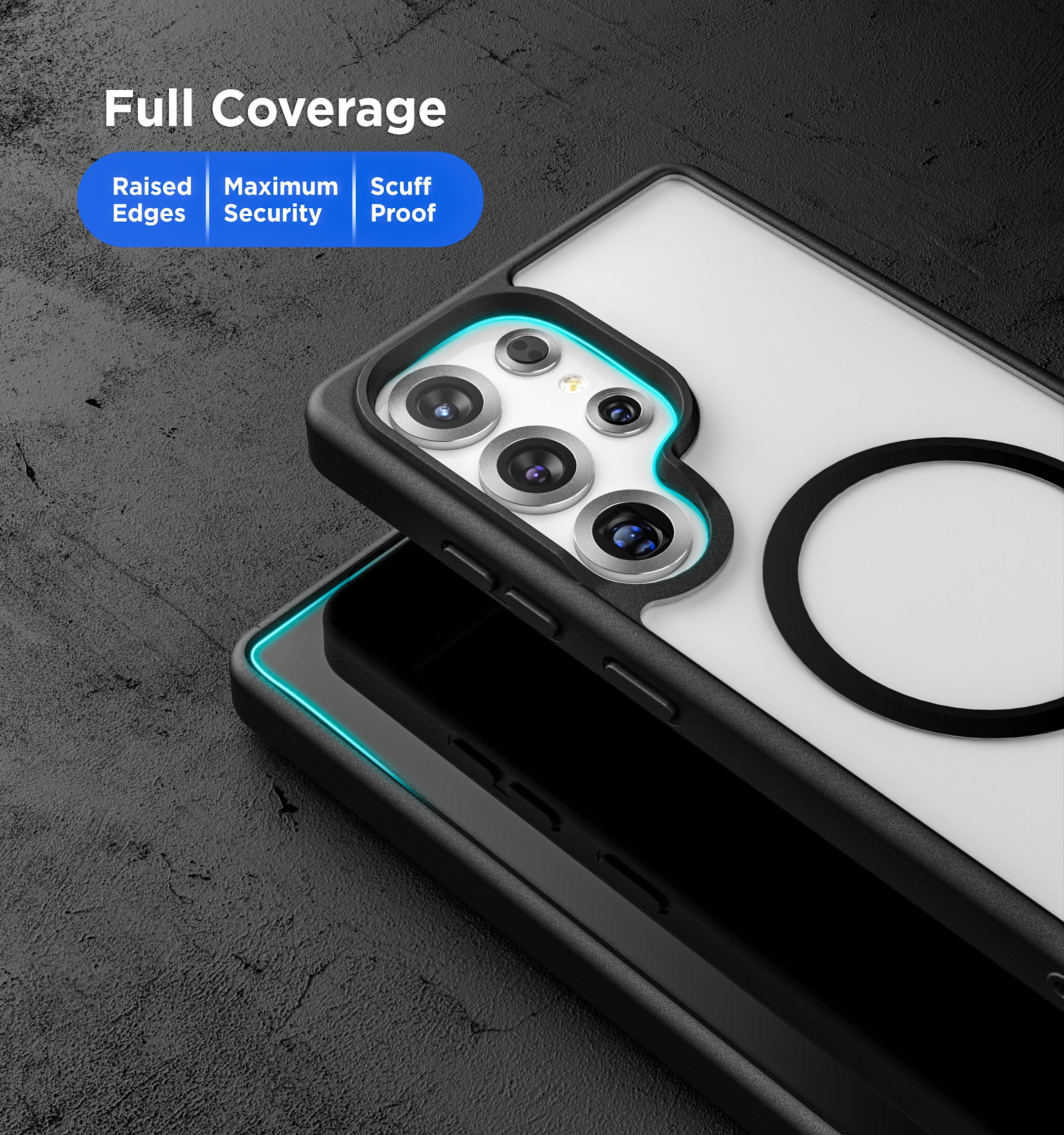 Encased 2-in-1 MAG Case with Grip for Samsung Galaxy S25 Ultra (Compatible with MagSafe) Magnetic Cover with Phone Holder (2025)