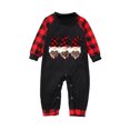 thumbnail image 2 of Odeerbi Christmas Pajamas for Family Plaid Holiday Long Sleeve Family Christmas Pajamas Matching Sets Infant Fashion Casual Print Sleepwear Xmas Family Matching PJs Set Black, 2 of 3
