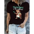 thumbnail image 1 of Diseño creativo en inglés para damas. Elegante camiseta de manga corta con cuello redondo y un look deportivo sencillo e informal. Perfecta para usar cómodamente en verano durante las vacaciones. Cami, 1 of 6
