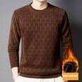 thumbnail image 5 of Men's Fleece-lined Round Neck Base Layer Sweater with Jacquard Pattern, 5 of 5
