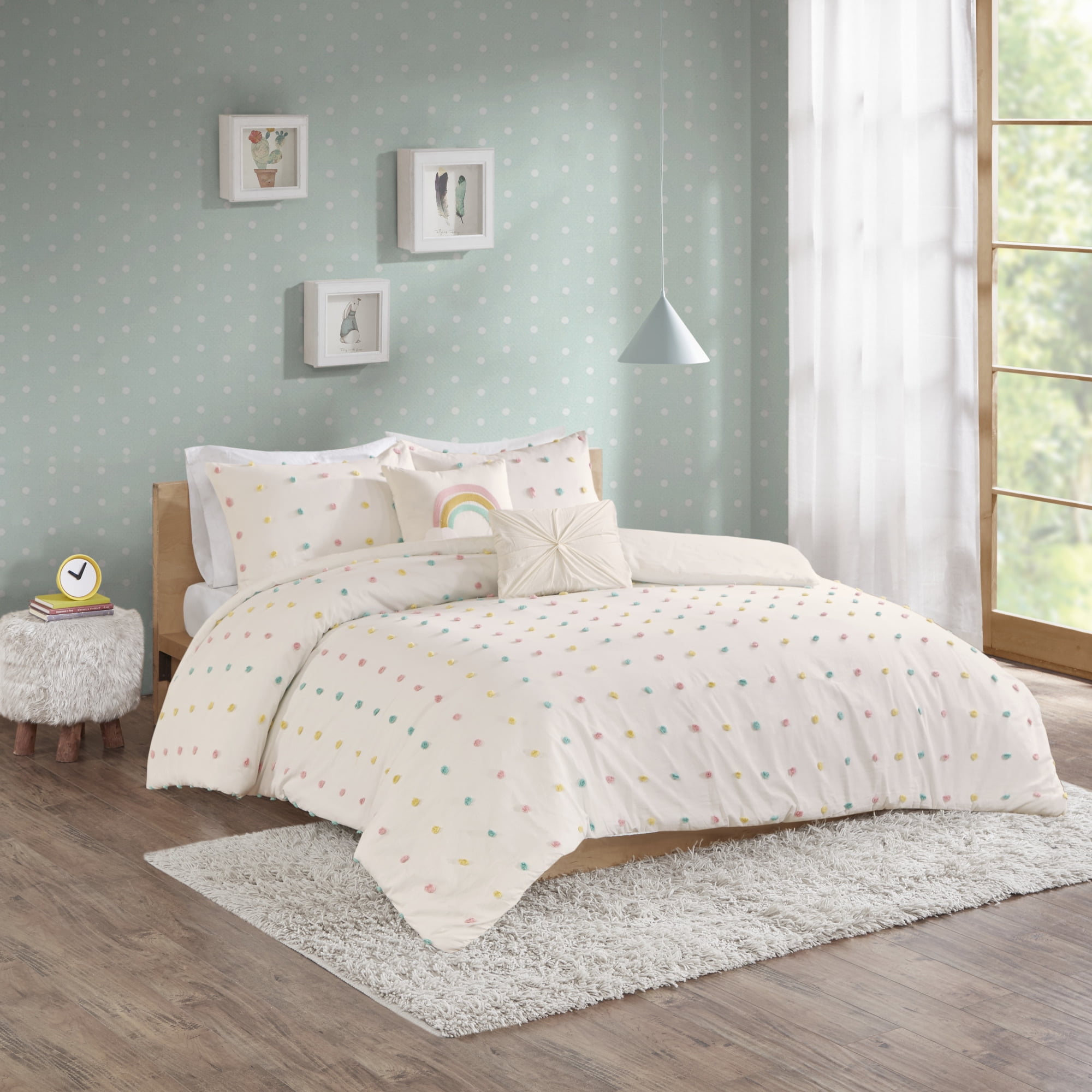 Essence Kelsey Cotton Jacquard Pom Pom Comforter Set - Walmart.com