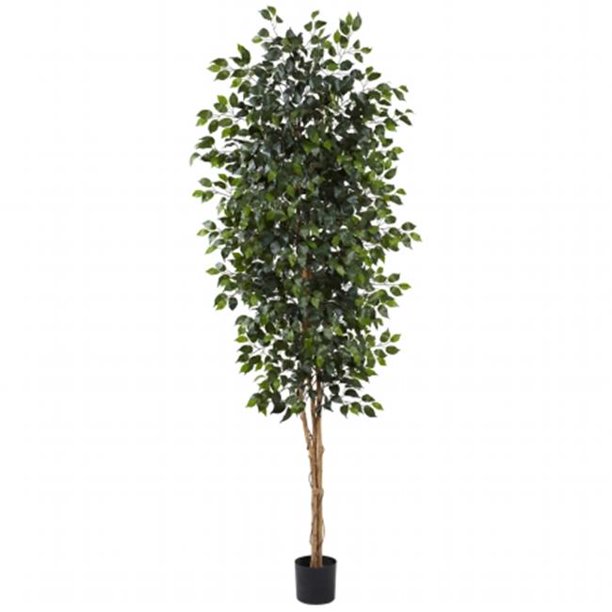 Nearly Natural 5427 8 ft. Ficus Tree With 1512 Leaves - Walmart.com ...