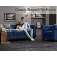 thumbnail image 5 of Morden Fort Chesterfield Velvet Sofa and Chair Set with Thick Cushion, Modern Living Room Comfortable 2 Pieces Sofa Set, Office, Apartment, Bedroom, Blue, 5 of 6