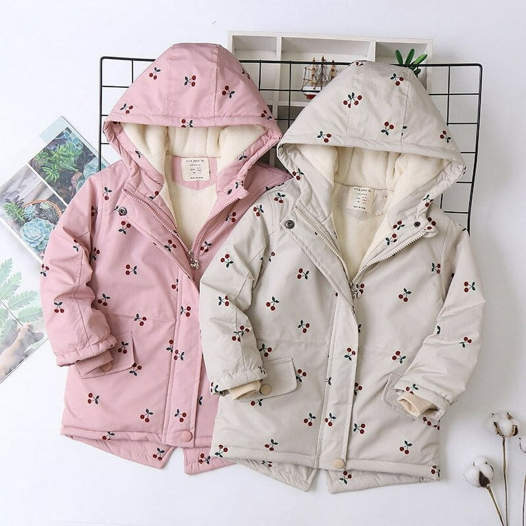 Winter Teen Baby Girls Warm Hooded Coat Print Outerwear Kids Clothes Jacket Children Coats Fashion Baby Girl Clothes