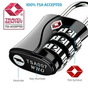 TSA Lock, AMIR TSA Approved Lock 3 Digit Combination Padlock Security Lock TSA Locks for Luggage Travel Business Trip 2 Packs