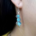 thumbnail image 2 of Grandest Birch Women Faux Opal Curve Shape Pendant Dangle Hook Earrings Jewelry Gift Metal, Faux Opal Blue, 2 of 6