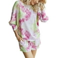 thumbnail image 2 of Doublju Women's Tie Dye Sleep and Lounge Set Pajama Set (2-Piece), 2 of 4