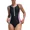 Pink, variant on One Piece Athletic Swimsuit Women Slimming Color Block Bathing Suit Zipper Front U Back Training Swimwear for Women
