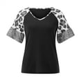 thumbnail image 6 of Women Blouses Ladies Shirt Junior Tee Shirt Fit 1 Peach Blouse Women Dressy Fashion Womens Leopard Sleeve Top Long Sleeve Shirts plus Size Womens Camisole Tops Casual T Shirts for Loose Fit Black M, 6 of 6