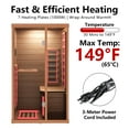 thumbnail image 7 of TEXBM 1000W Far Infrared Sauna Room - Solid Okoume Wood Portable Sauna with Bluetooth Speaker, Colorful LED Lights, USB Port, 7 Heating Panels, Tempered Glass Doo, 7 of 7