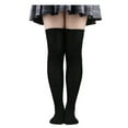 thumbnail image 2 of Prolriy Thigh High Socks for Women Socks Cotton Solid Color Hiking Women, Womens Socks Black One Size, 2 of 2