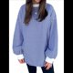 thumbnail image 3 of Camiseta de Larga Extragrande para Mujer, Túnica A Rayas con Bloques de Color, Sudadera Holgada de Otoño con Cuello Redondo Azul y S, 3 of 8