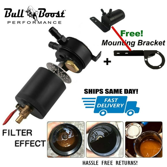 Billet Aluminum Baffled Oil Catch Can + Mount Bracket