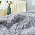 thumbnail image 4 of Home Soft Things Shaggy Long FauxFur Throw Blanket 108"X88" - GRAY, 4 of 5