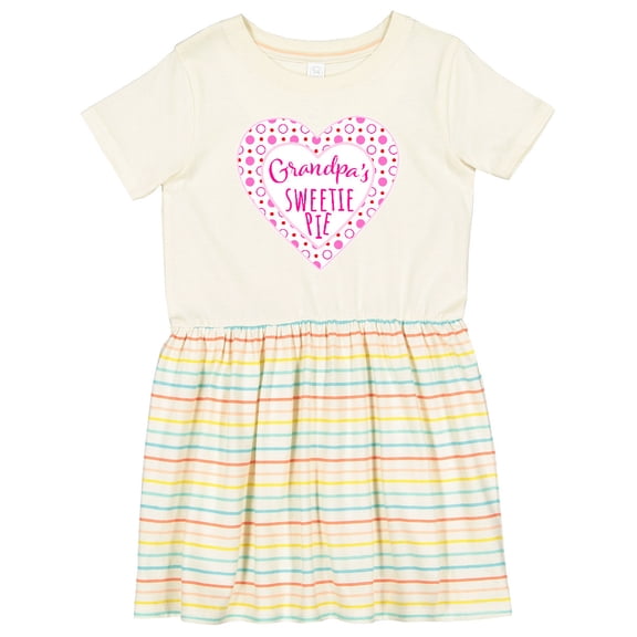 Inktastic Grandpa's Sweetie Pie with Pink Hearts Girls Toddler Dress