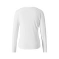 thumbnail image 3 of hirigin Women's Ribbed Knit Tops, Long Sleeve Deep V Neck Button Front Solid Color T-Shirts, 3 of 9