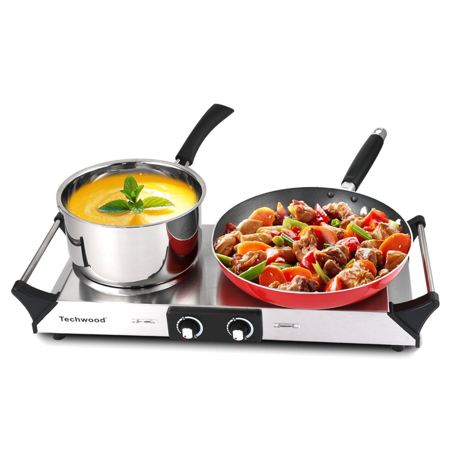 Techwood 1800W Electric Hot Plates Electric Stove Cooktop Burner Double Infrared Ceramic for