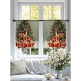 thumbnail image 3 of Green Christmas Sheer Curtains 45 Inch Length 2 Panels Set, Xmas Elk Tree Snowflake Voile Window Treatment Rod Pocket Small Kitchen Curtains Drapes for Bedroom 52"x45"x2, 3 of 7