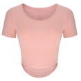 thumbnail image 5 of Fesfesfes Women's Fiting Tops Summer Round-Neck Short Sleeve Sexy Blouse Yoga Tops Integrated Tight Fitting With Chest Pad Corp Tops Fitness Tops 10(XL), 5 of 7