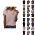 thumbnail image 1 of T-shirts de la Saint-Valentin pour Femmes 2026 à la Mode Manches Courtes Col Rond avec Cœur Graphique, 1 of 4