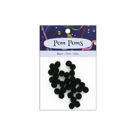 7 Mm Pom Poms - PA Ess Pom Pom 7mm Pkg 30pc Black (6 packs)