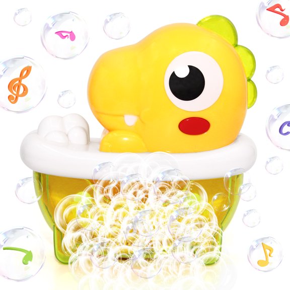 Baby Bath Toys, Dinosaur Bath Bubble Toy, Bathtub Toys for Toddlers 1-3, Bath Bubble Machine Gift for Boys Girls