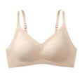 thumbnail image 1 of PEASKJP Sports Bra Perfectly Smooth Full-Coverage Wireless T-Shirt Bra for Full Figures, Beige M, 1 of 4