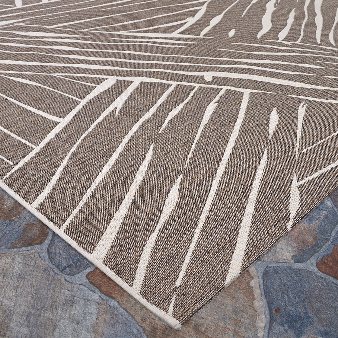 Couristan Dolce Parquet 8'1" x 11'2" Mocha Outdoor Rug