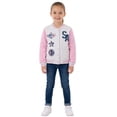 thumbnail image 2 of Disney Lilo,Stitch and Angel Varsity Bomber Jacket - Little and Big Girl Sizes 4-16, Light Grey/Pink, 10-12, 2 of 8