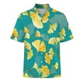 thumbnail image 5 of Gold Ginkgo Biloba Vacation Shirt Leaves Print Hawaiian Casual Shirts Men Cool Blouses Sho, 5 of 5