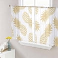 thumbnail image 4 of Sheer Curtains 54 Inches Long 2 Panels, Summer Pineapple Fruit Seamless Rod Pocket Curtain Voile Draperies, Gold Light Filtering Window Treatment for Living Room Kitchen Bedroom, 4 of 8