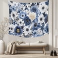 thumbnail image 5 of Blue Flower Large Tapestry for Bedroom Wall Hanging Tapestry, Vintage Ink Rose Floral Spring Botanical Ceiling Backdrop Tapestries Poster Blanket Wall Decor for Teens Room Living Room Dorm 100" x 59", 5 of 8